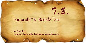 Turcsák Balázs névjegykártya