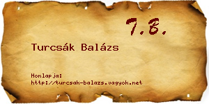 Turcsák Balázs névjegykártya